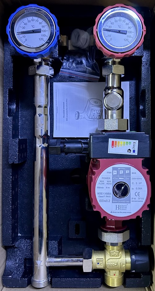 BRH BOX-T2550 (termosztatikus kör egység 25-50°C) Szivattyú állomás, 25/60 "A" s
