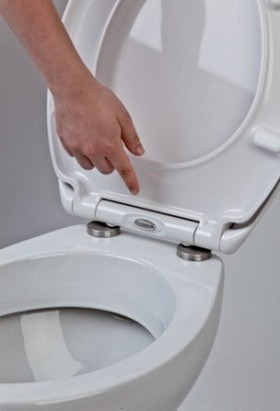 SITZ-KOMBI fémzsanéros, légrugós, Easy-Quick WC ülőke (levehető gyerekülő-rész)