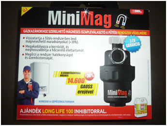 GEL MiniMag Mágneses iszapleválasztó 3/4" + LONGLIFE 100 inhibitor