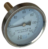 BRH hőmérő 63mm átm. fémházas, 1/2", 100mm-es merülőhüvellyel, 0-550°C,